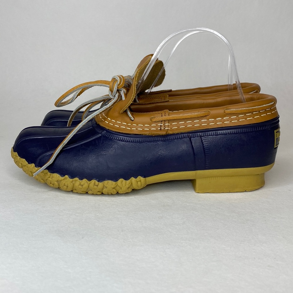 L.L. Bean Navy and Tan Women's Winter Rain Duck Shoes